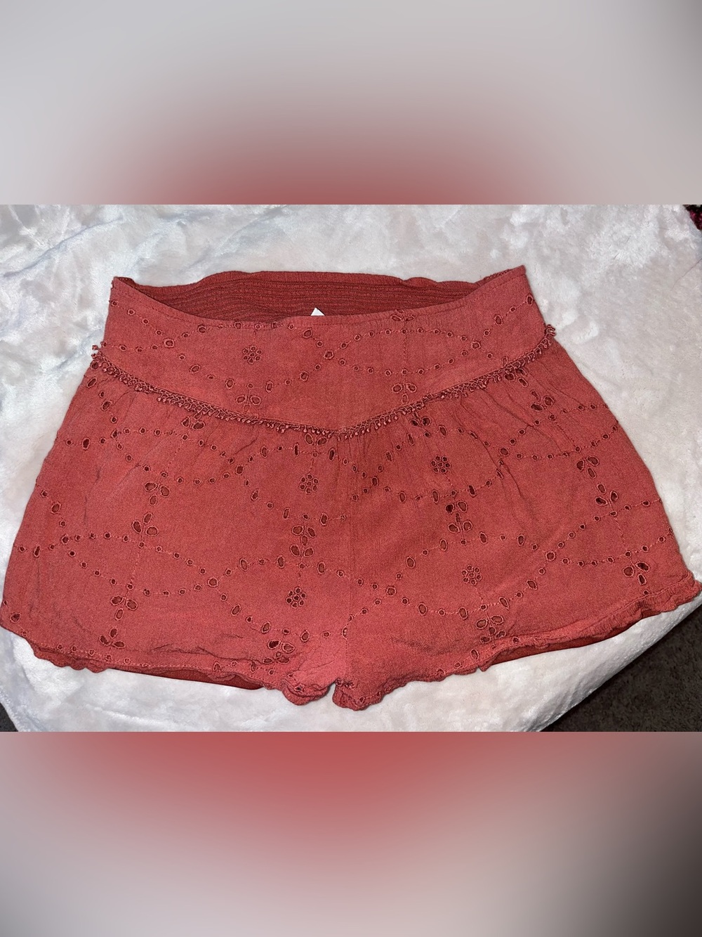 American Eagle Outfitters Rust Eyelet Shorts